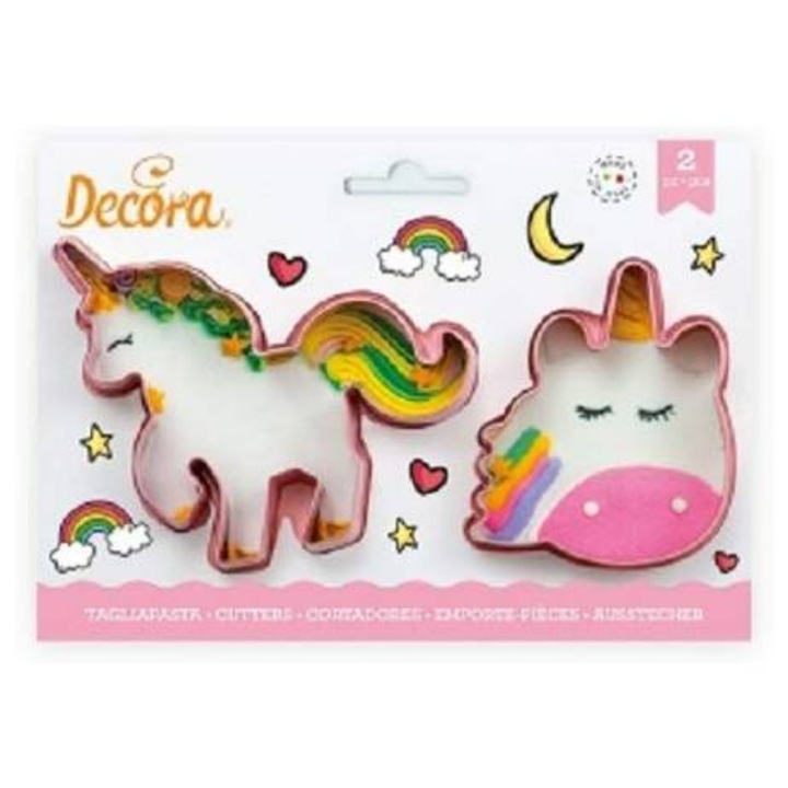 Комплект 2 форми за торта, Декорация, Еднорози, Пластмаса