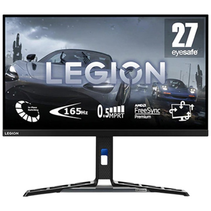 Monitor Gaming Lenovo Legion Y27-30, 27", 180 Hz, IPS, Full HD, 0.5ms MPRT, USB-C, HDMI 2.0, DP 1.4, boxe, Tilt/Swivel/Lift/Pivot Stand Black