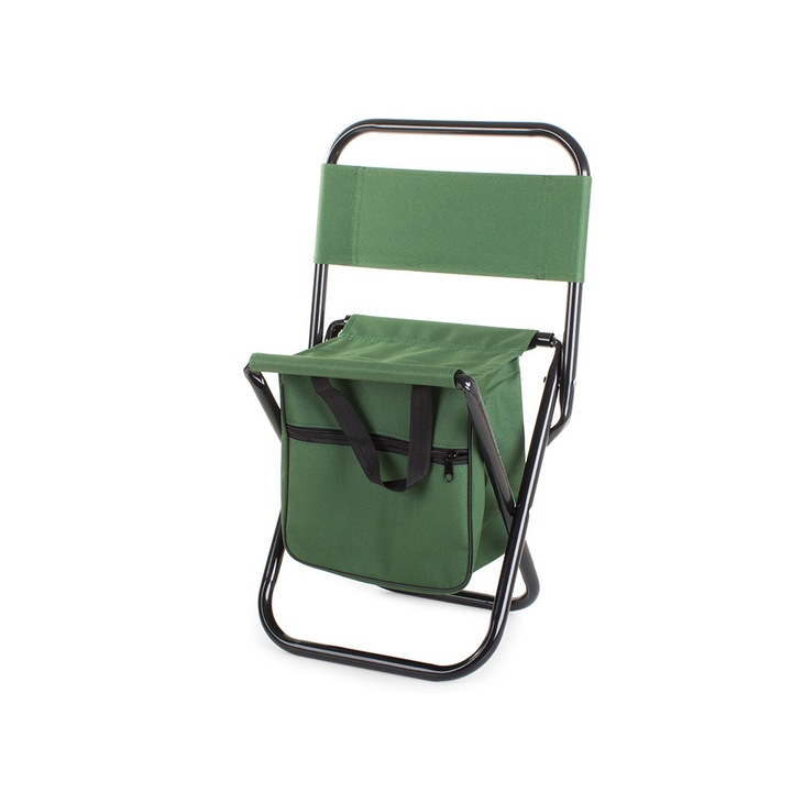 Scaun de pescuit pliabil/portabil pentru copii DIGIMAT®, cu geanta de depozitare atasata, material durabil/confortabil/impermeabil, Verde