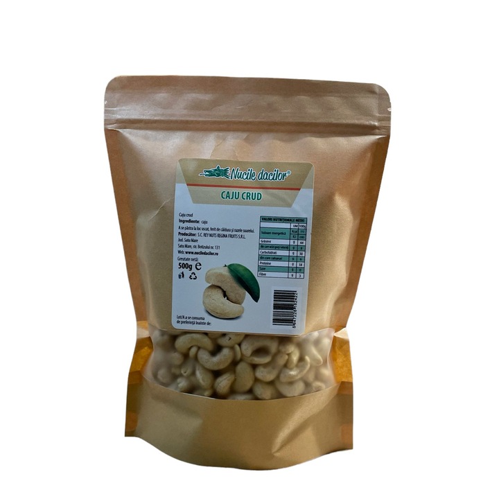 Caju crud premium 500g – bob intreg mare, calitate superioara – Ambalaj SmartZip resigilabil