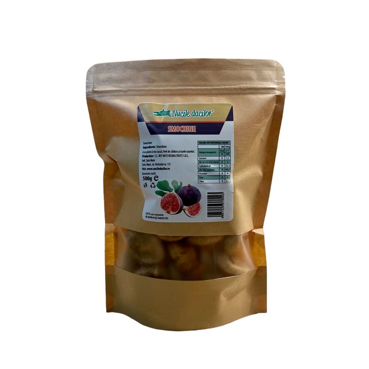Smochine uscate naturale 500g – calibru mare, bogate in fibre, calitate superioara – Ambalaj SmartZip resigilabil
