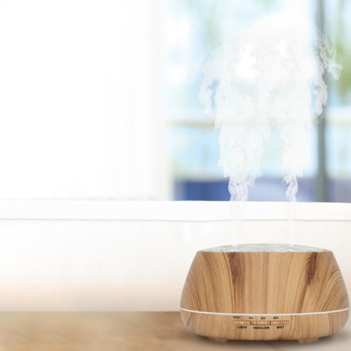 Home AD 400 WIFI aromadiffúzor, Bluetooth hangszóró, Tuya Smart kompatibilis, 400 ml kapacitás, önállóan is használható világítás, tartozék hálózati adapter