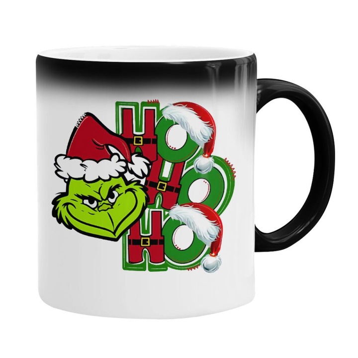 Магическа чаша, променяща цвета си, керамична, Grinch, 330 мл