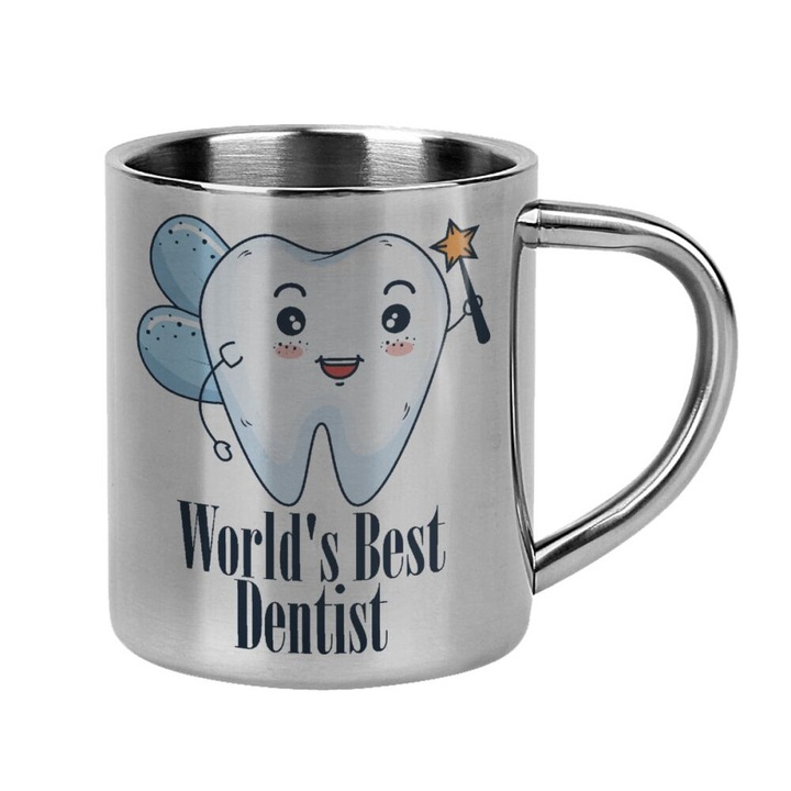 Cana din otel, Multicolor, Best Dentist, 300 ml