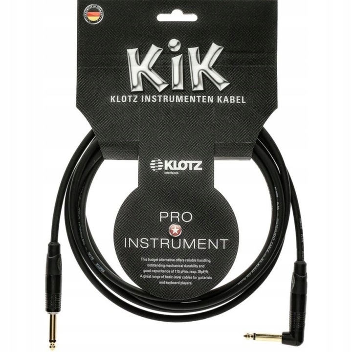 Cablu audio, KLOTZ, Jack/Jack, 3M, Negru