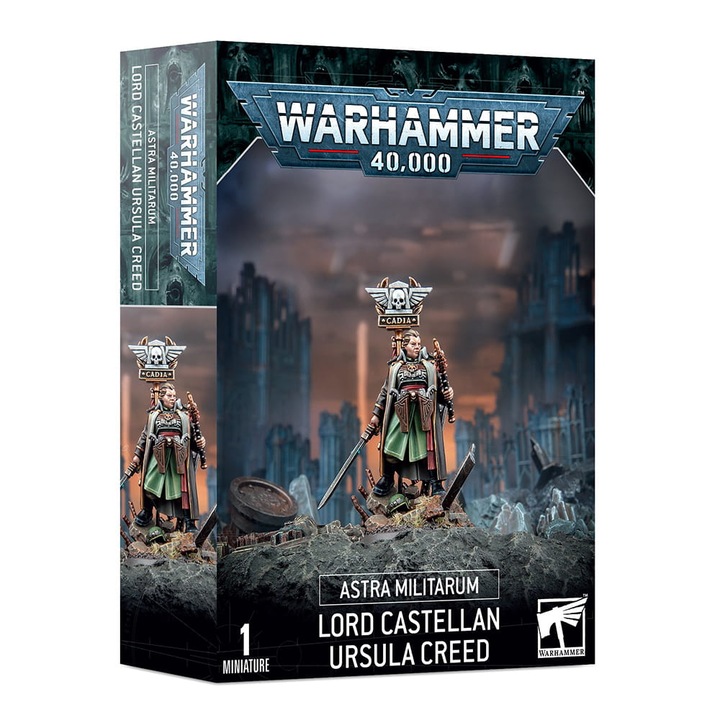 Figurina Lord Castellan Ursula Creed Astra Militarum, Warhammer 40000, Games Workshop, scara 32mm