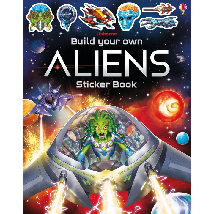 Carte cu stickere - Build Your Own Aliens Sticker Book