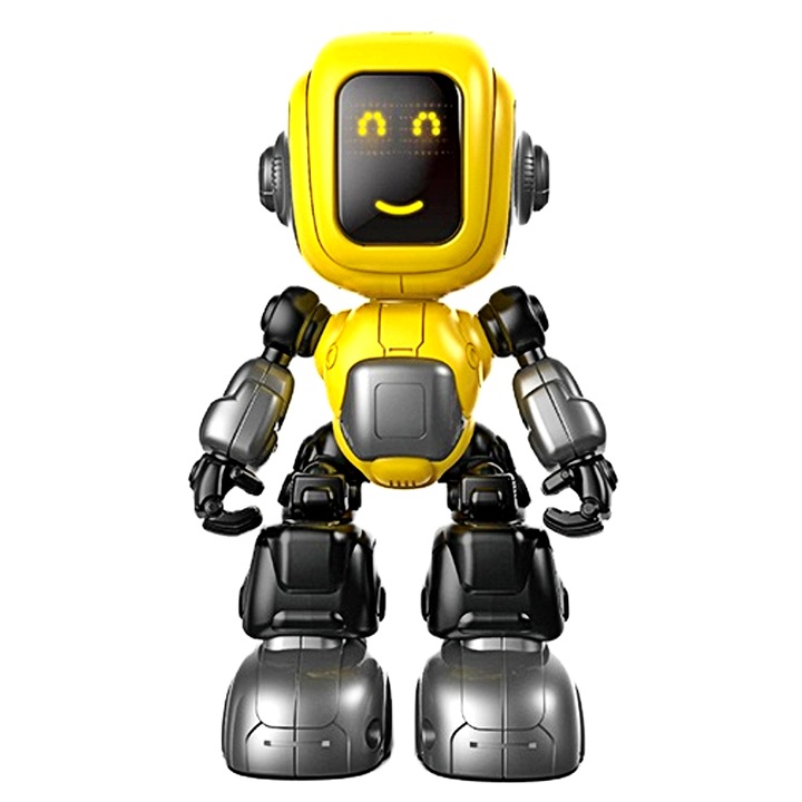 Robot de Jucarie Inteligent Vorbitor Die Cast de Metal Galben