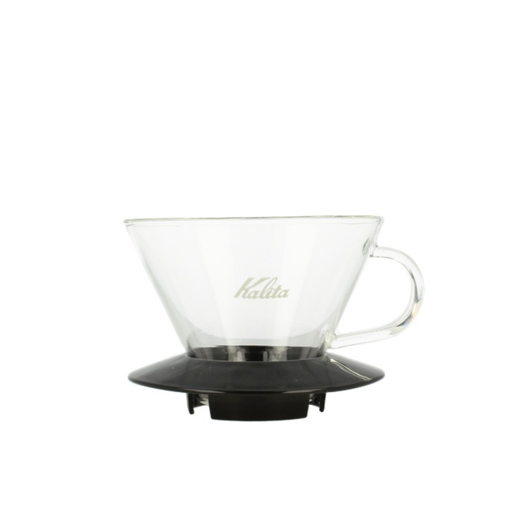 Filtru permanent cafea, Kalita, Sticla, Negru