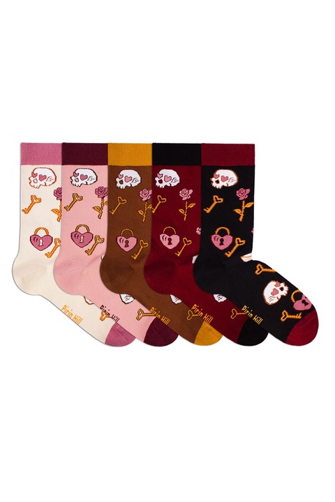 Sosete bumbac LUXURY BOX 5 Colour Cotton VALENTINE'S DAY 5 buc, 35-38 EU, Multicolor