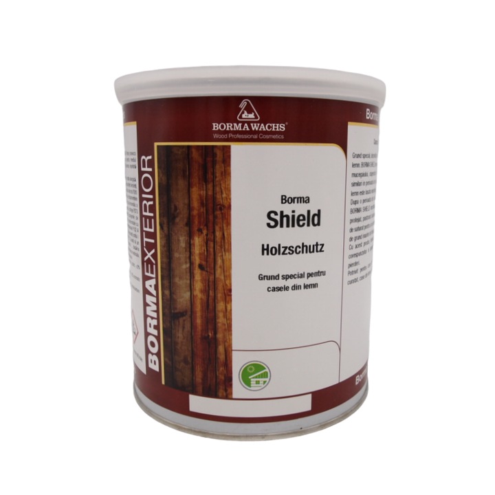 Grund special pentru case de lemn, Borma Wachs, Shield Holzschutz, pe baza de solvent, 1 L