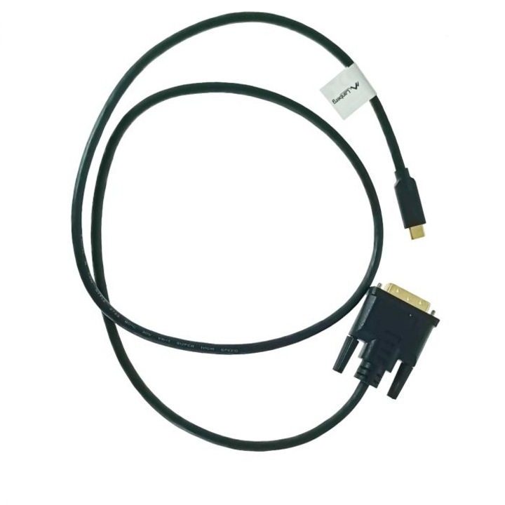 Cablu video USB-C tata la DVI-D 24+1 pini tata, HDR, 4K-60Hz, 3m, Negru