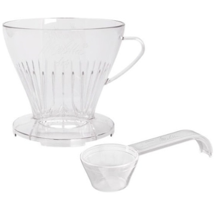 Комплект от 4 филтъра за кафе с лъжица, Melitta, Пластмаса, Прозрачен
