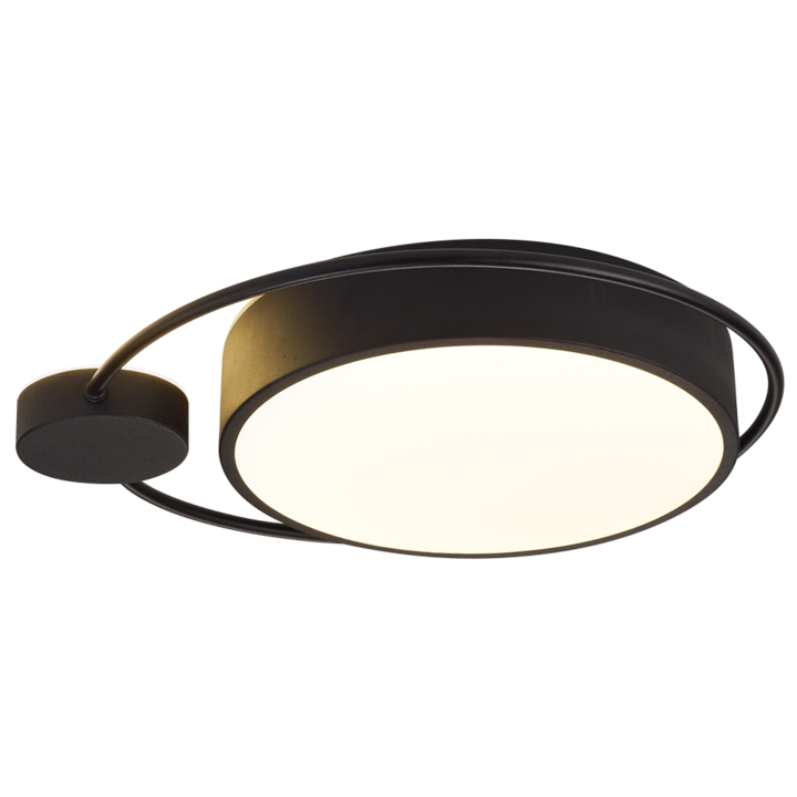 Плафон Erste LED, MON, 28w, Топла светлина, 1400 лумена, Черен