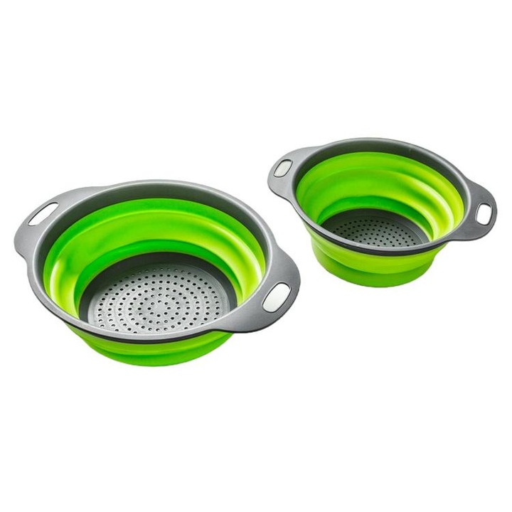 Комплект от 2 гевгира, Gadget Master, силикон/пластмаса, сгъваем, сив/зелен