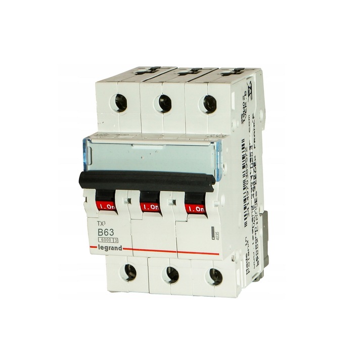 Автоматичен прекъсвач 6kA AC 3P B63A Legrand TX3 403408