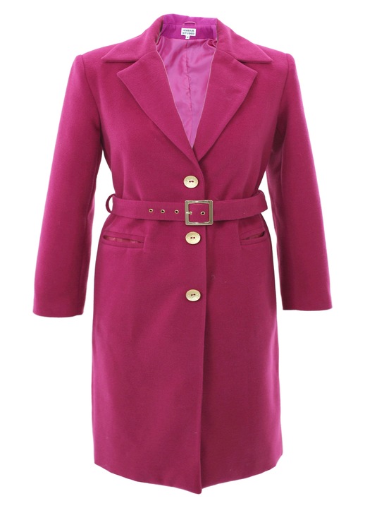 Palton lung din lana EIRENE, fuchsia - 38