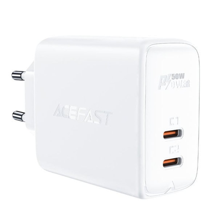 Инкарсатор Acefast GaN USB Type C 50W, PD, QC 3.0, AFC, FCP alb (A29 alb)