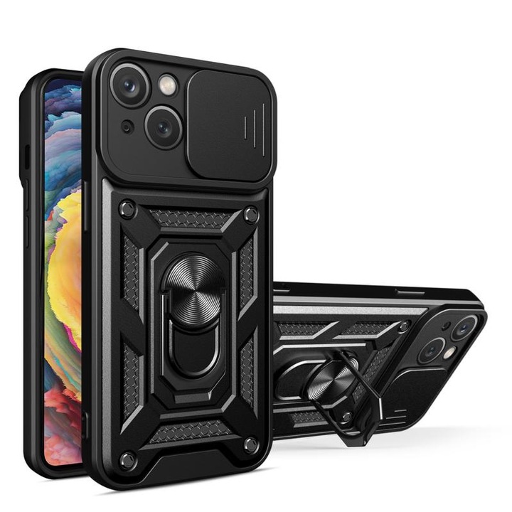 Калъф Hybrid Armor CamShield, съвместим с Vivo V25 / X80 Lite Black