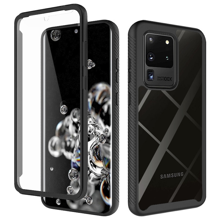 Калъф за Samsung Galaxy S20 Ultra / S20 Ultra 5G + Folie, Techsuit Defense360 Pro, черен
