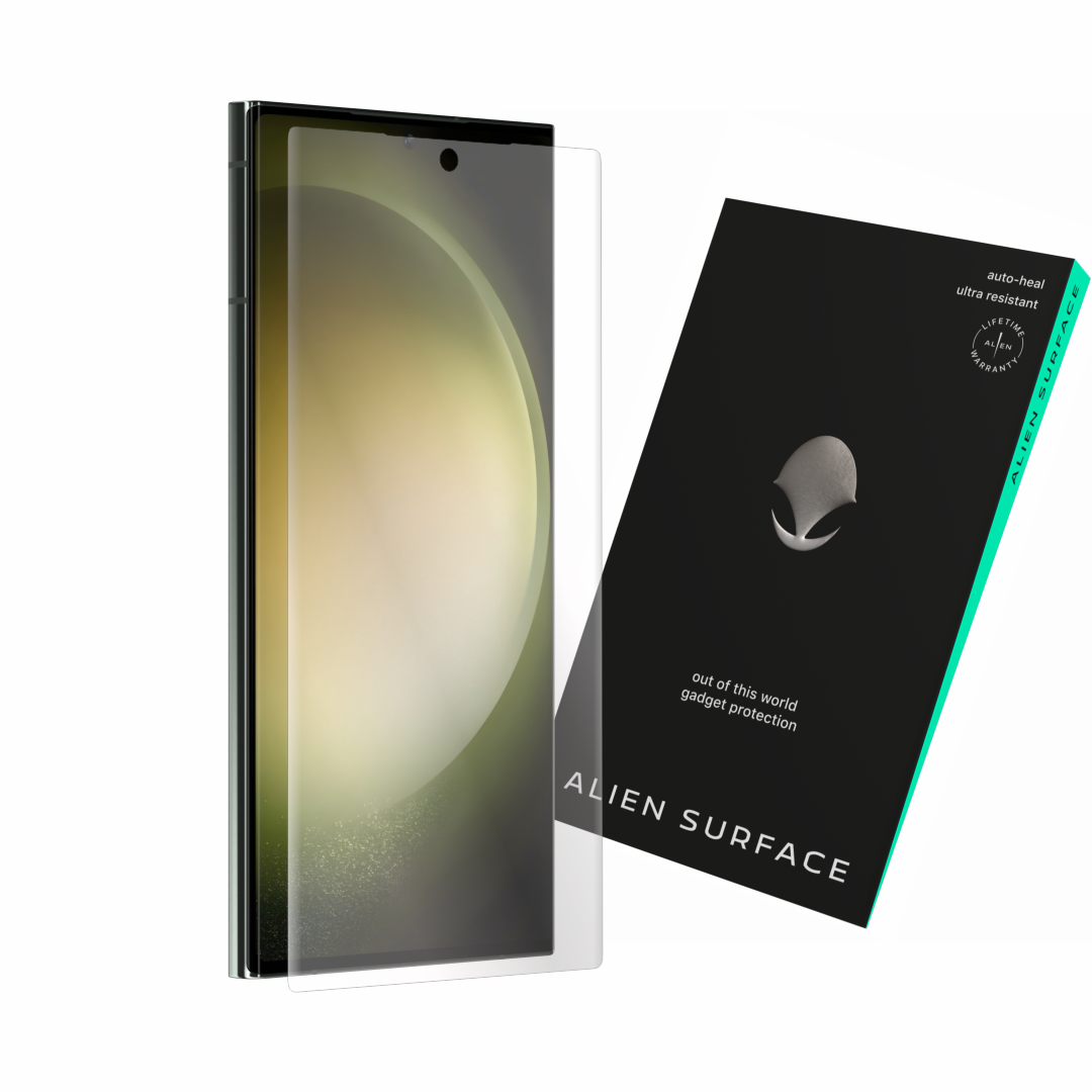 Folie protectie compatibil cu Samsung Galaxy S23 Ultra - Ecran Case Friendly, Alien Surface