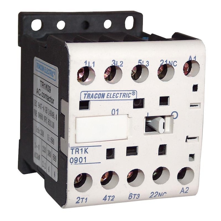Contactor, Tracon Electric, 12A, 230V, Alb/Negru
