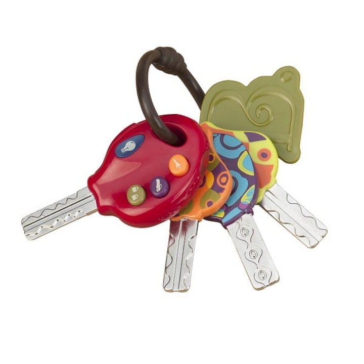 Дрънкащи ключове, B. Toys, Инокс/Пластмаса, 10 месеца+, Лилав