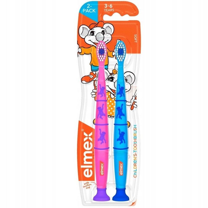 2 db-os Elemex fogkefe készlet gyerekeknek, 3-6 éves korig, Soft, Multicolor