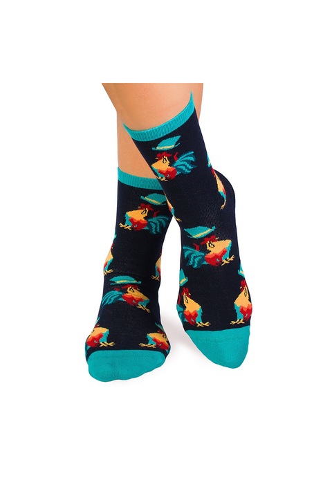 Sosete bumbac organic, COLOUR COTTON Rooster NAVY