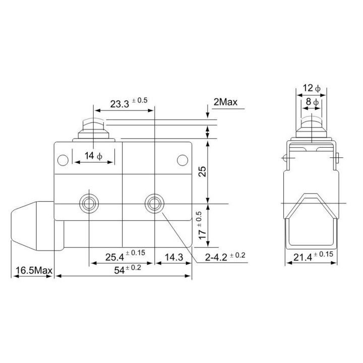 Краен изключвател със защитна лента LS7100, Tracon Electric, IP40, сребрист