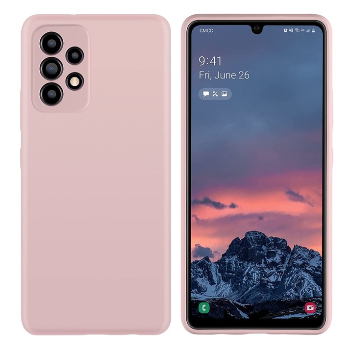 Premium силиконов калъф за Samsung A33, розов, ултра тънък, силикон, вътрешност от микрофибър