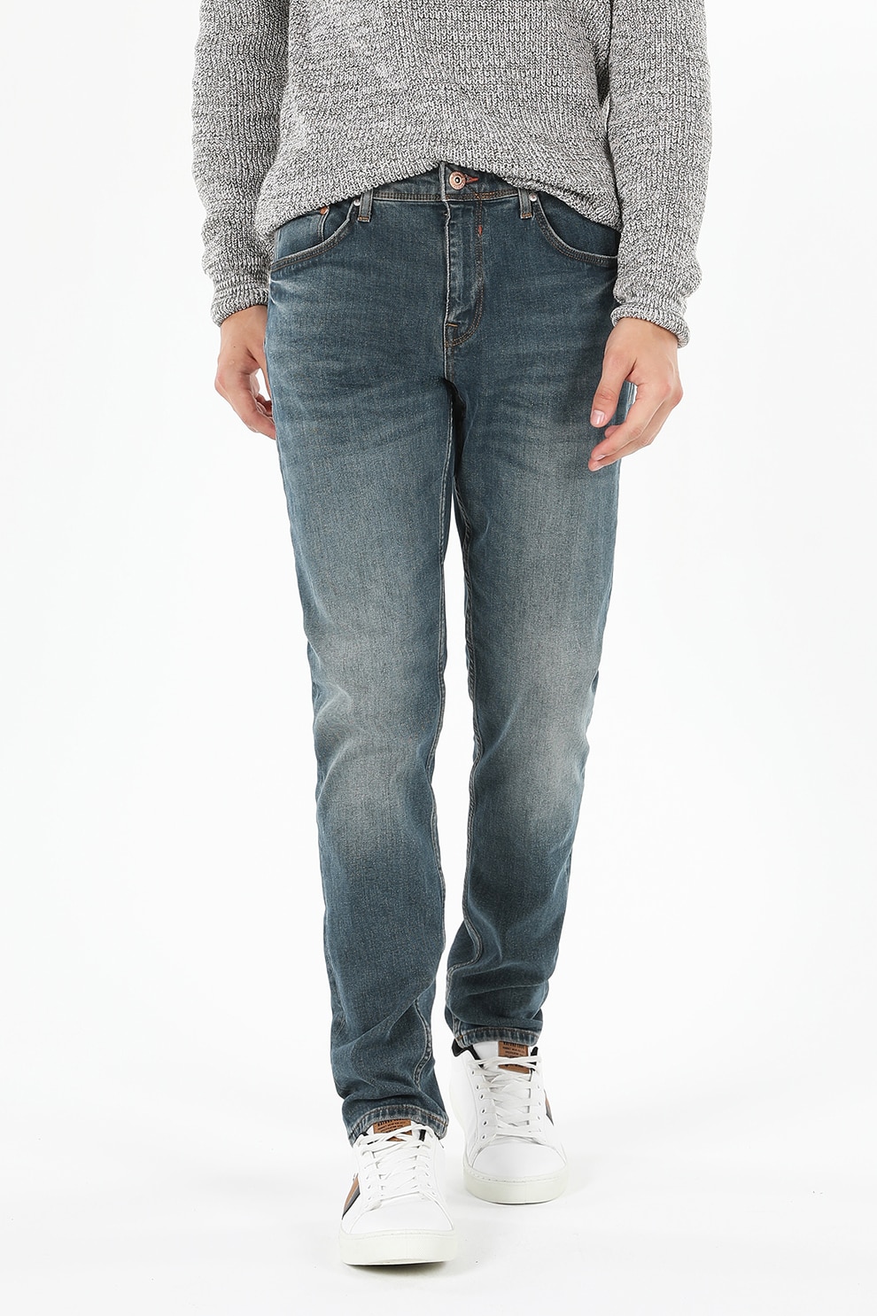 COLIN'S, Blugi drepti cu aspect decolorat, Albastru prafuit, W29-L32