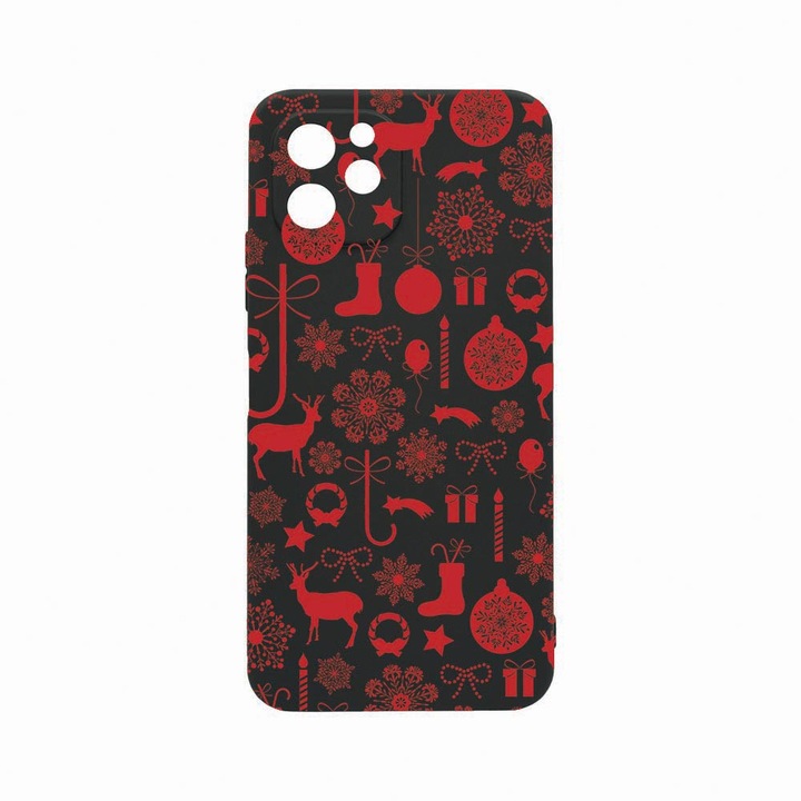 Силиконов калъф BestCase за Realme 9i 5G, Christmas Pattern, Black Silicon Series, c-B 7
