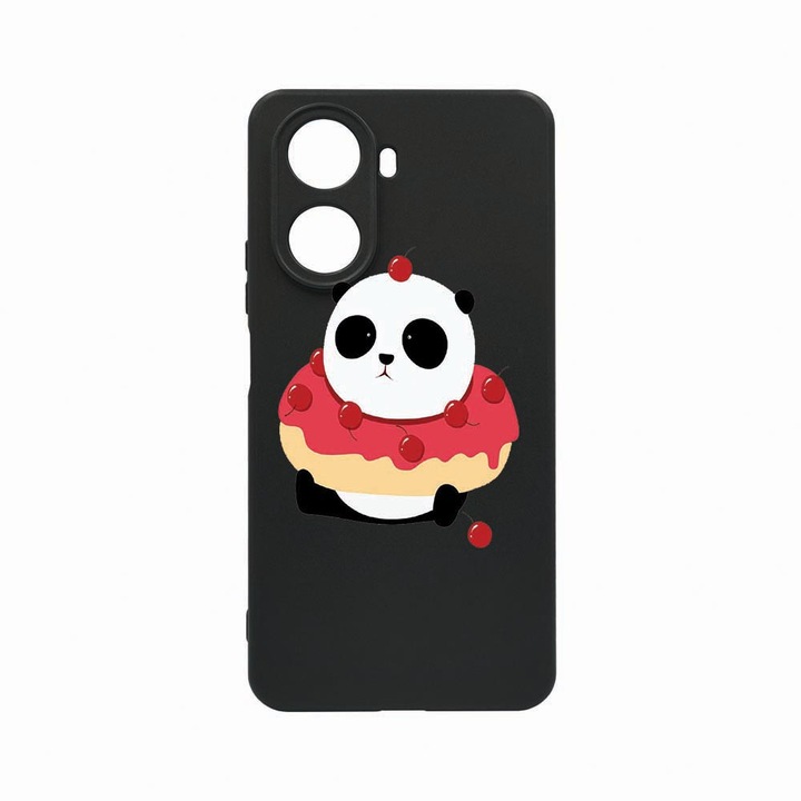 Husa BestCase®, Compatibila Cu Huawei Nova 10 SE, Sweet Panda, Rezistenta la uzura, Protectie Camera, Black Silicon Series, c-B 585