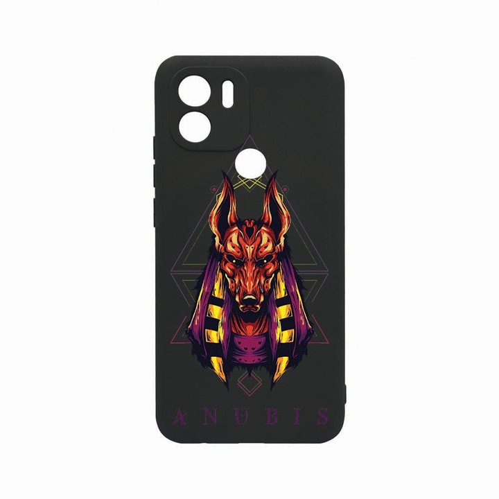 Силиконов калъф BestCase за Xiaomi Redmi A1 Plus, Mythology Anubis, Black Silicon Series, c-B 286