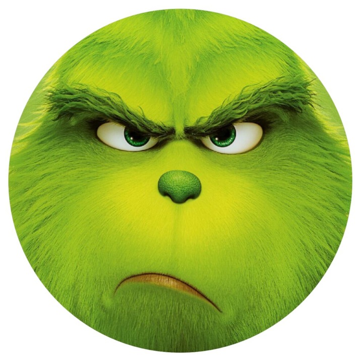 Mousepad din silicon, Model Grinch, 20 cm, Verde