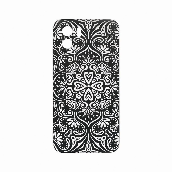 Husa BestCase®, Compatibila Cu Xiaomi Redmi A1, Mandala, Rezistenta la uzura, Protectie Camera, Black Silicon Series, c-B 75