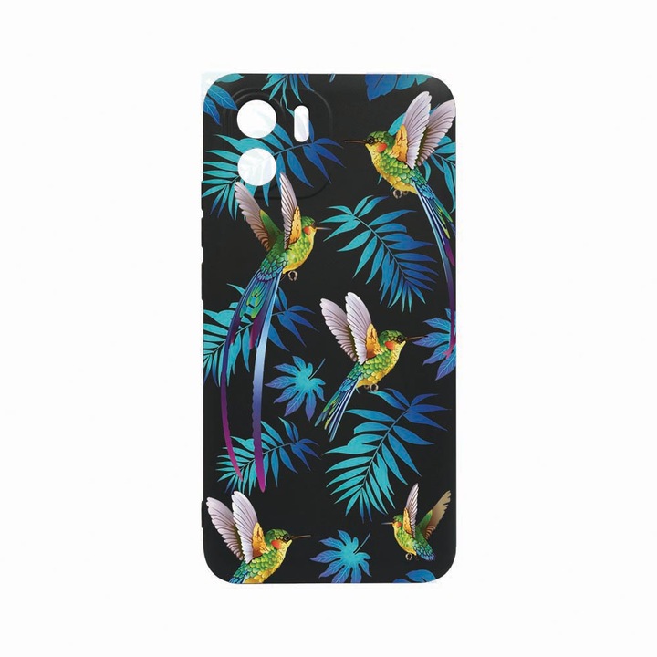 Силиконов калъф BestCase за Xiaomi Redmi A1, Wild Tropical, Black Silicon Series, c-B 186