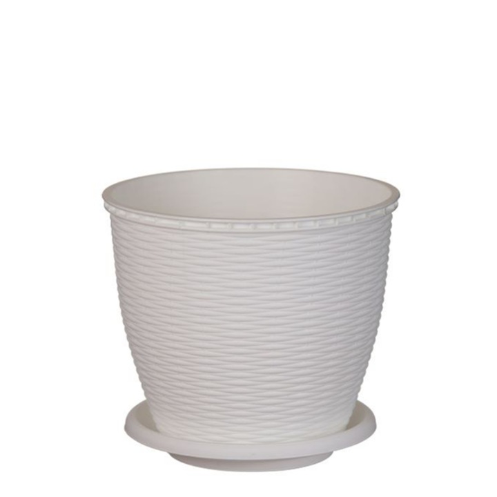 Enger cserép + alátét rattan 29 x 29 cm, 16 L, barna