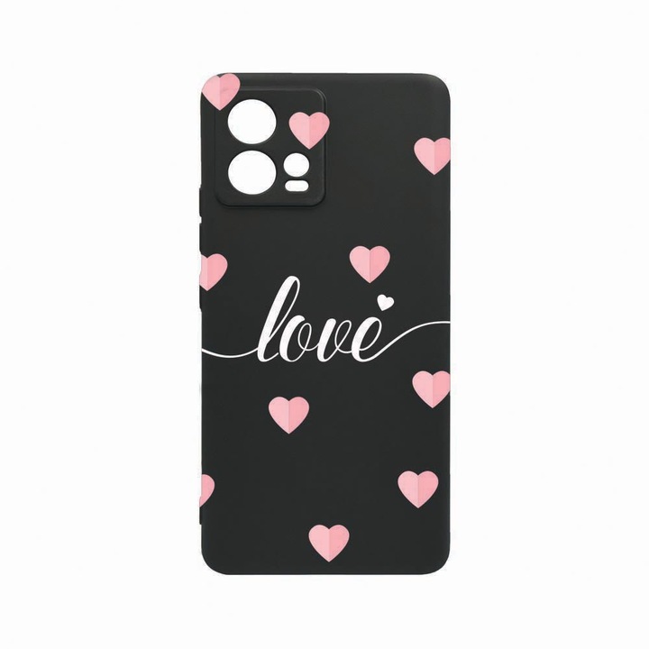 Husa BestCase®, Compatibila Cu Motorola S30 Pro 5G, Love Flying Hearts, Rezistenta la uzura, Protectie Camera, Black Silicon Series, c-B 85