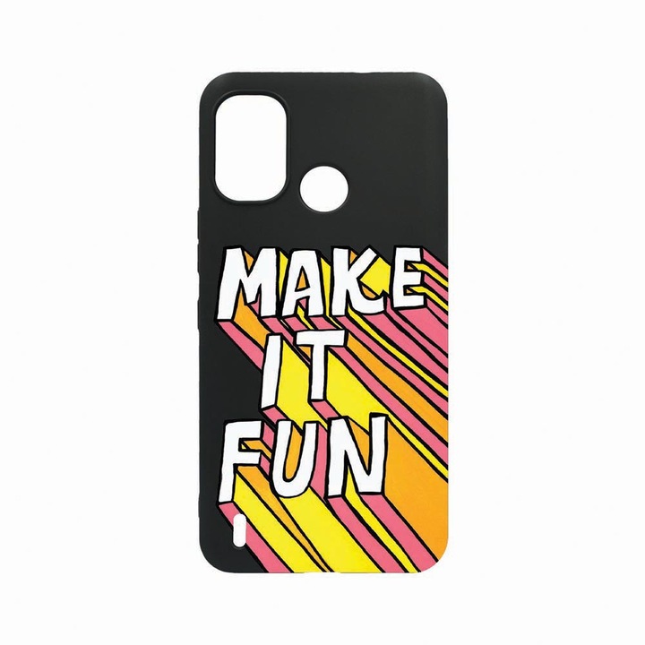 Husa BestCase®, Compatibila Cu Nokia C31, Make It Fun, Rezistenta la uzura, Black Silicon Series, B 494