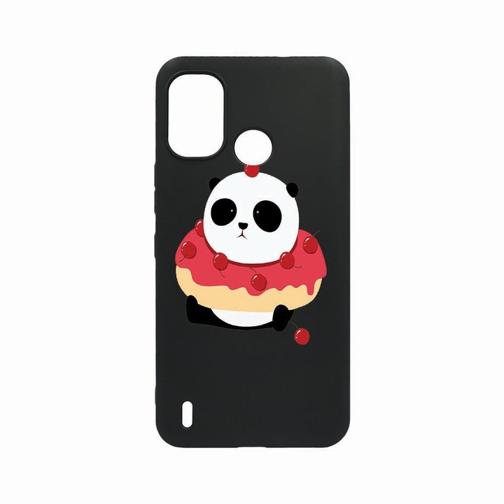 Husa BestCase®, Compatibila Cu Nokia C31, Sweet Panda, Rezistenta la uzura, Black Silicon Series, B 585