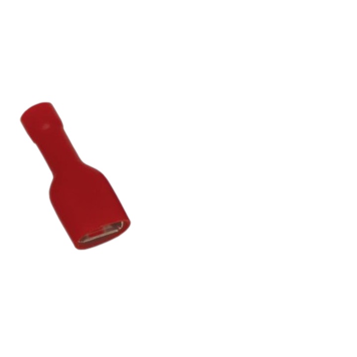 Set 100 papuci electrici, Tracon Electric, Izolat, Cupru/Plastic, 6.3x0,8mm, Rosu