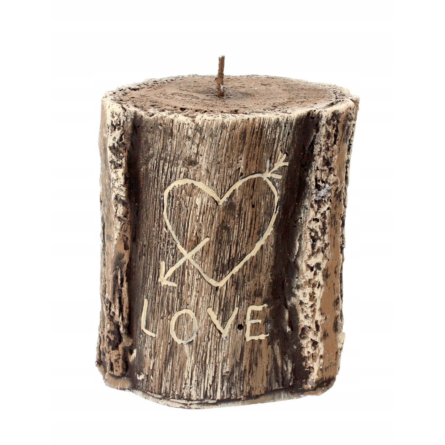 Lumanare decorativa, Inny producent, Model scoarta de copac, Maro eMAG.ro