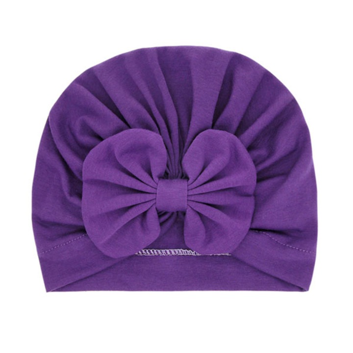 Turban violet cu fundita, 20x18 cm