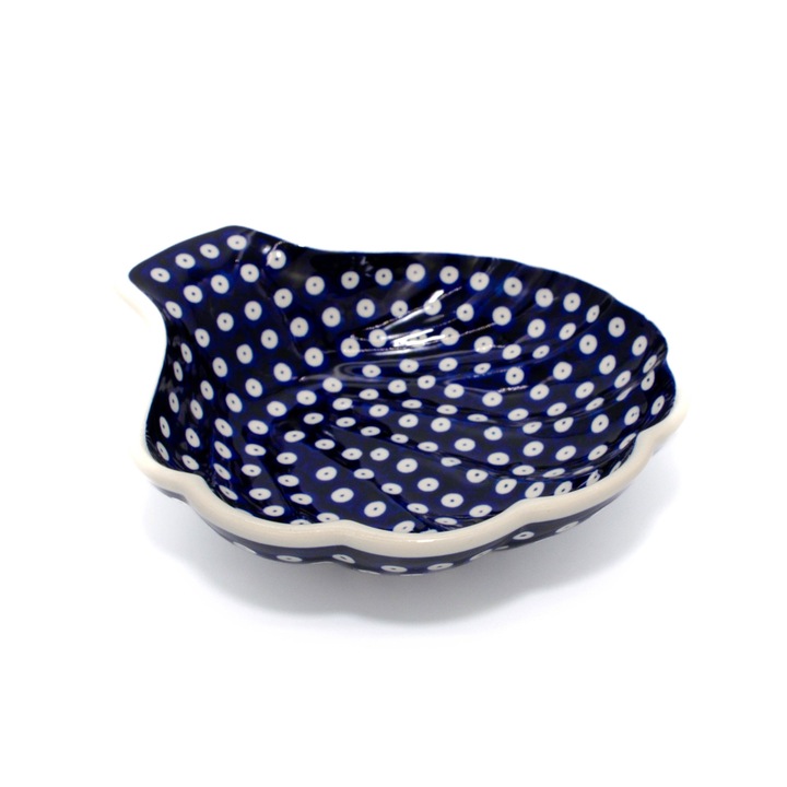 Bol "scoica" Blue Eyes, ceramica smaltuita, pictat manual, 23,5 cm, volum 650 ml