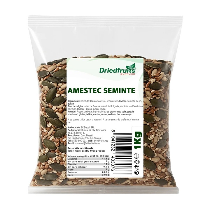 Amestec miez & seminte crude - 1 kg