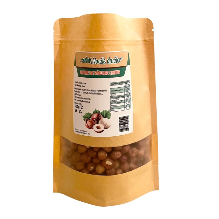 Alune de padure crude decojite 500 gr – miez intreg, gust autentic, bogate in nutrienti – Ambalaj SmartZip resigilabil