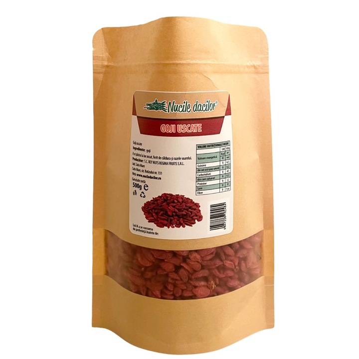 Goji uscate 500g – aliment energizant si antioxidant natural – ambalaj SmartZip resigilabil