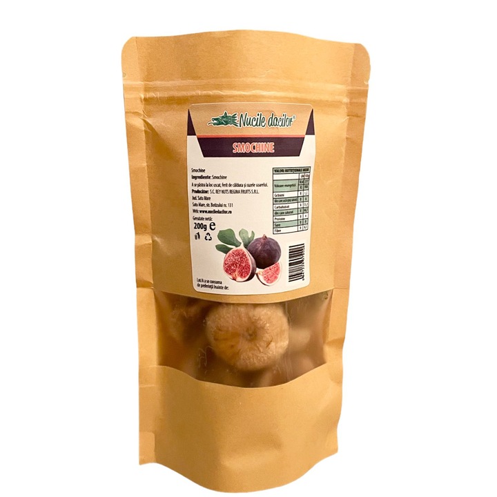 Smochine uscate naturale 200gr– calibru mare, bogate in fibre, calitate superioara – Ambalaj SmartZip resigilabil
